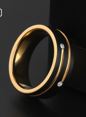 MOKANI轻奢商务男士钨金戒指刻字