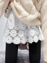 Sweatshirt Bottom Theorist Fake down Hem Lace Small Fart Curtain Lady Autumn Winter 100 Hitch Butt Inside Lap Skirt Half Body Short Skirt