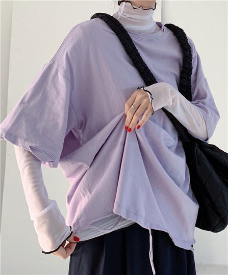 Thin top new style high collar fungus inner bottoming shirt long sleeve t-shirt women's slim and stylish ins