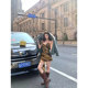 Spice Girl Style Ruffle Printed Slip Dress