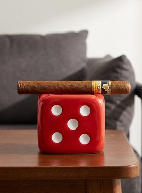 创意红骰子陶瓷桌面装饰摆件