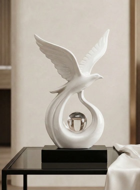 抽象飞鸟雕塑摆件客厅办公室装饰
