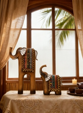 民族风大象装饰摆件客厅书房