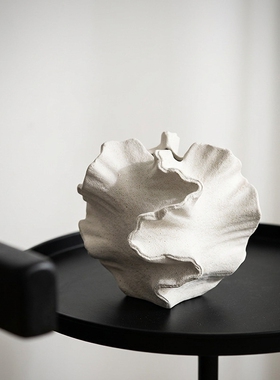 创意陶瓷荷叶边桌面装饰摆件