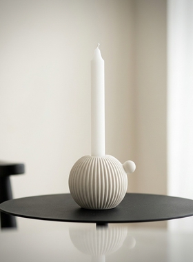 创意陶瓷苹果摆件白色竖纹设计