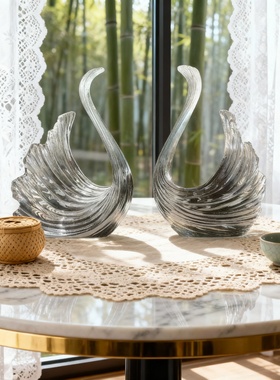 现代轻奢天鹅造型装饰摆件