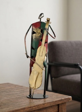 复古金属提琴手工摆件高级感