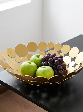 创意金属花瓣水果盘收纳摆件