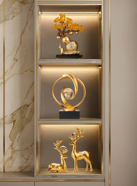 轻奢高档客厅电视柜摆件高端大气
