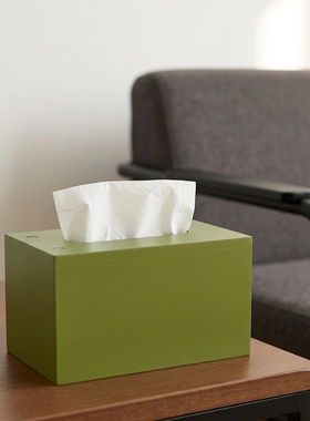 简约木质桌面纸巾盒大容量