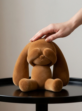 可爱萌兔毛绒玩具摆件