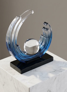 现代轻奢亚克力月牙造型摆件