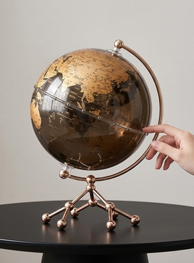 复古金属地球仪桌面装饰摆件