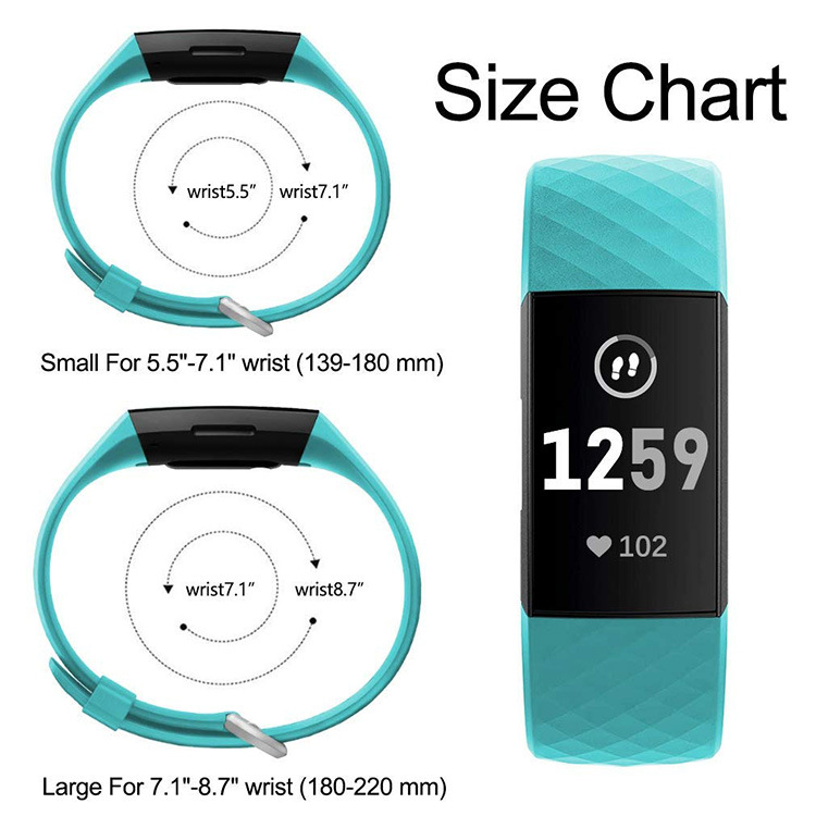 适用fitbit charge3/4智能手环表带 3D菱形纹透气硅胶替换带配件 - 图3