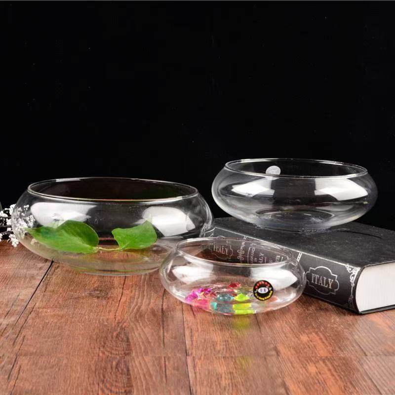 玻璃鱼缸圆形碗莲铜钱草水仙盆水培花卉绿植水培客厅桌面阳台摆件,淘宝优惠券,粉丝福利购,淘宝优惠卷