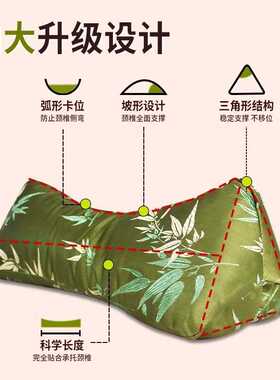 艾草枕头护颈椎枕牵引三角枕全棉荞麦壳菱形家用成人腰靠枕午睡