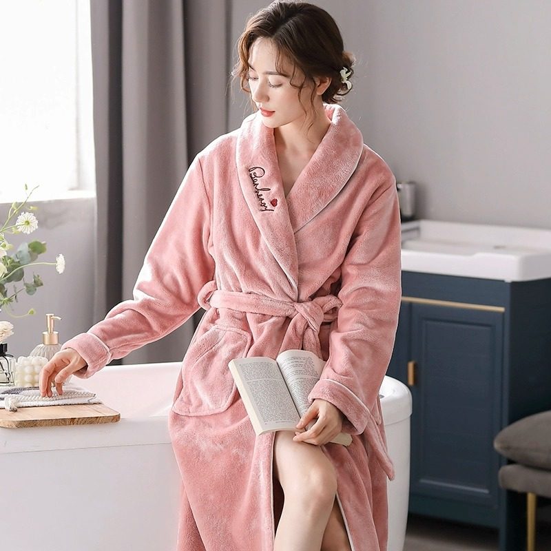 睡袍女士冬季加厚法兰绒长款睡衣秋冬款居家可外穿保暖大码浴袍,淘宝优惠券,粉丝福利购,淘宝优惠卷