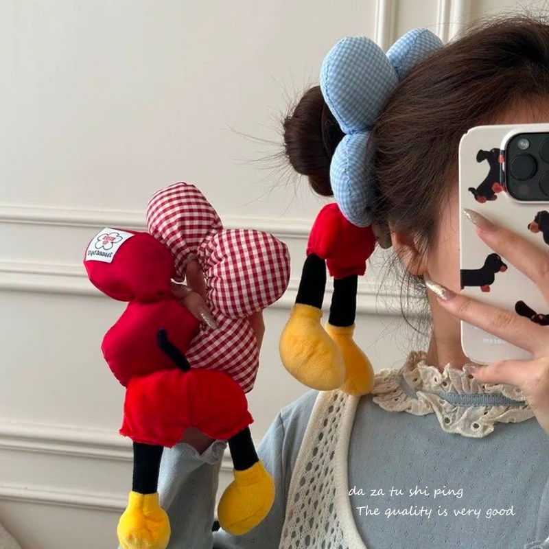 米奇屁屁花朵大肠发圈女高级感丸子头盘发器可爱立体公仔头绳发饰,淘宝优惠券,粉丝福利购,淘宝优惠卷