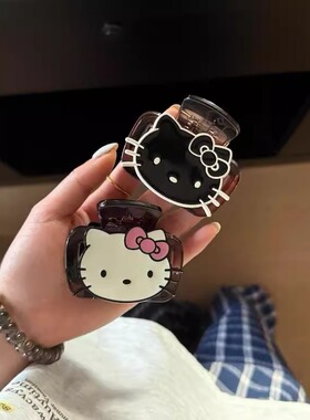甜酷kt猫抓夹半扎马尾鲨鱼夹