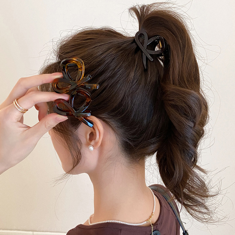 小号蝴蝶结发夹女后脑勺半扎发抓夹气质高马尾鲨鱼夹百搭发卡头饰,淘宝优惠券,粉丝福利购,淘宝优惠卷
