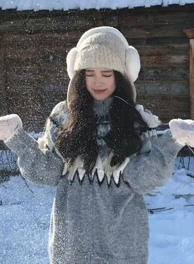 保暖飞行帽防风护耳雷锋帽子女