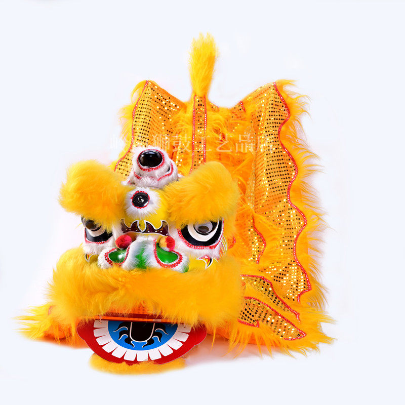 佛山羊毛狮8寸眨眼狮舞狮头儿童醒狮塑料南狮幼儿园表演套装玩具,淘宝优惠券,粉丝福利购,淘宝优惠卷