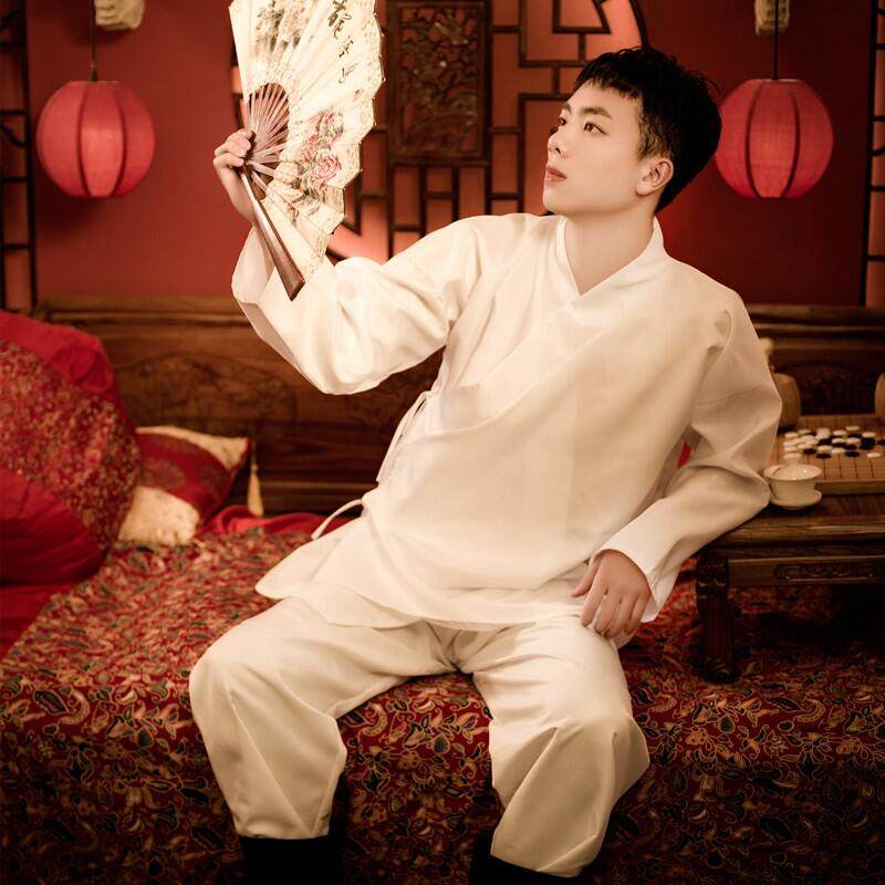 汉服中衣裤男女情侣明制圆领袍飞鱼白色内搭交领打底贴身里衣秋冬,淘宝优惠券,粉丝福利购,淘宝优惠卷