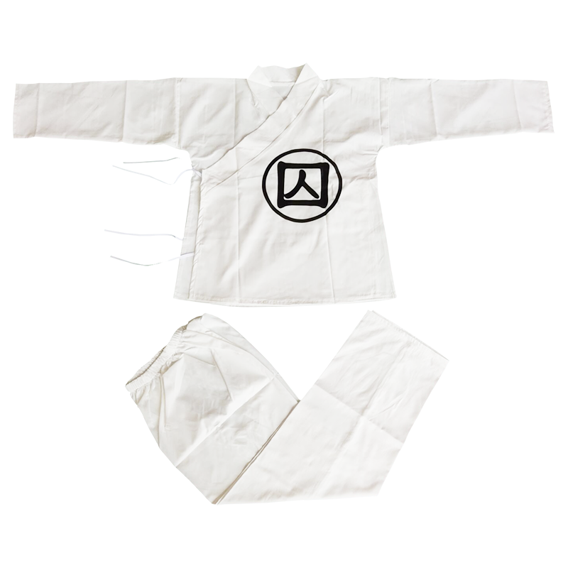古代牢房囚服汉服囚犯睡衣男女士古装交领白色中衣裤打底黄色内里_虎窝淘