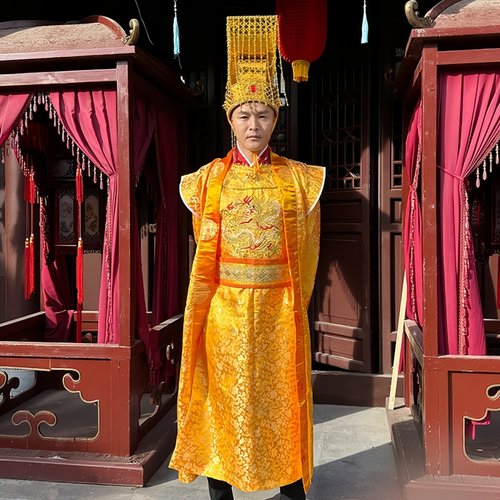 皇帝龙袍唐朝李世民同款影视短剧古装演出服男款影楼拍照搞笑衣服 - 图0