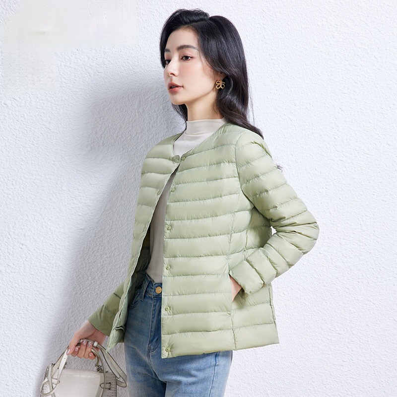 la samanna佟丽娅明星同款轻薄羽绒服短款女2025冬新款修身高级感