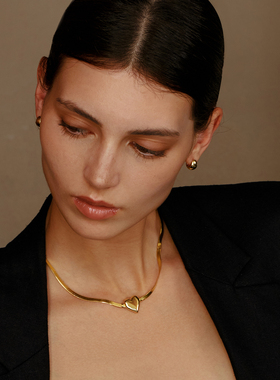 意大利进口爱心扁形蛇骨链925银