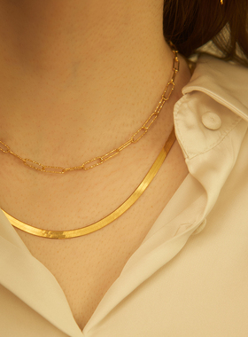 joystone意大利回形颈链镀金项链