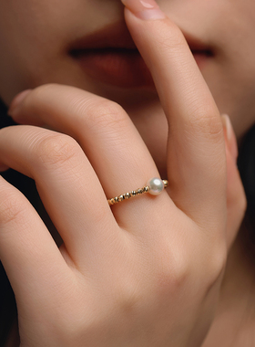 joystone女18K金AKOYA珍珠戒指