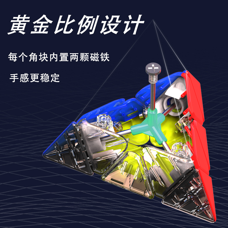 永骏MGC EVO三阶金字塔磁力竞速魔方比赛专用异型顺滑益智玩具