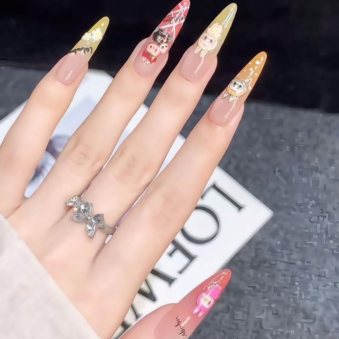 新款冰川格语穿戴甲高级感中长款美甲贴片半手工春秋冬穿戴甲贴片,淘宝优惠券,粉丝福利购,淘宝优惠卷