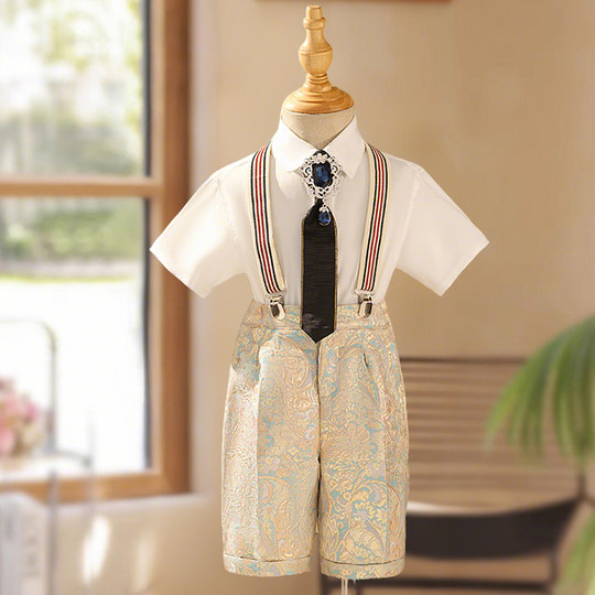 儿童西装套装男童小西服2025新款花童礼服走秀潮服主持钢琴演出服