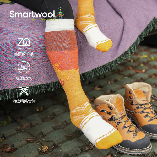 Smartwool女士滑雪全减震高筒袜图案滑雪袜保暖美利奴羊毛袜2170 - 图0