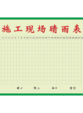 晴雨表施工通用建筑工地工程天气贴纸可擦标贴办公室挂图海报定制