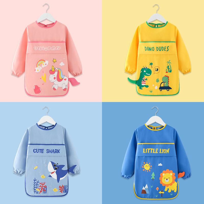 儿童围裙画画罩衣防水防脏幼儿园绘画美术男孩女宝宝护衣吃饭围兜,淘宝优惠券,粉丝福利购,淘宝优惠卷