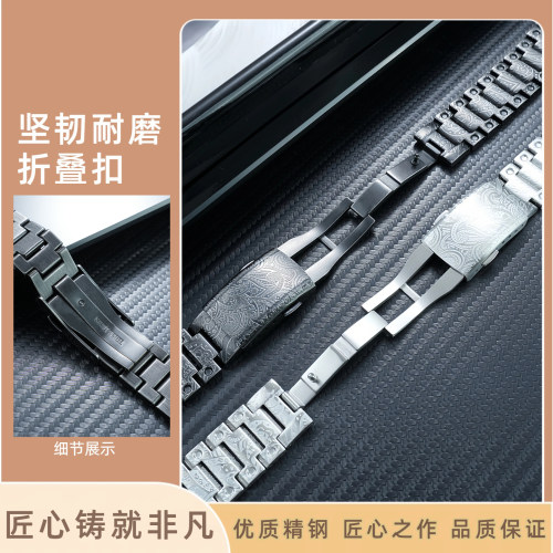 适配卡西欧G-SHOCK小方块DW-H5600改装复古雕花精钢表带表壳套装 - 图2