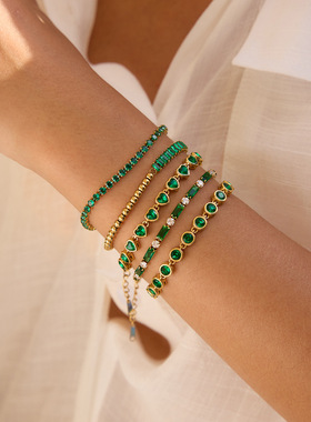 杰鼎欧美不锈钢爱心锆石手链轻奢高级感首饰女不掉色饰品跨境爆款