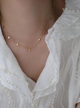 法式繁星轻奢闪烁亮片钛钢项链女时尚精致高级感满天星锁骨链