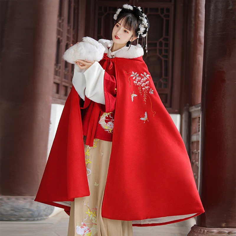 中国风古装斗篷秋冬季中长款汉服 悦依瑞汉服