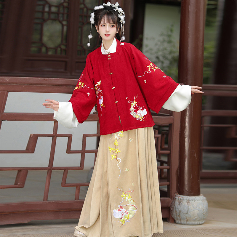 中国风古装汉服秋冬季齐腰马面裙 悦依瑞汉服