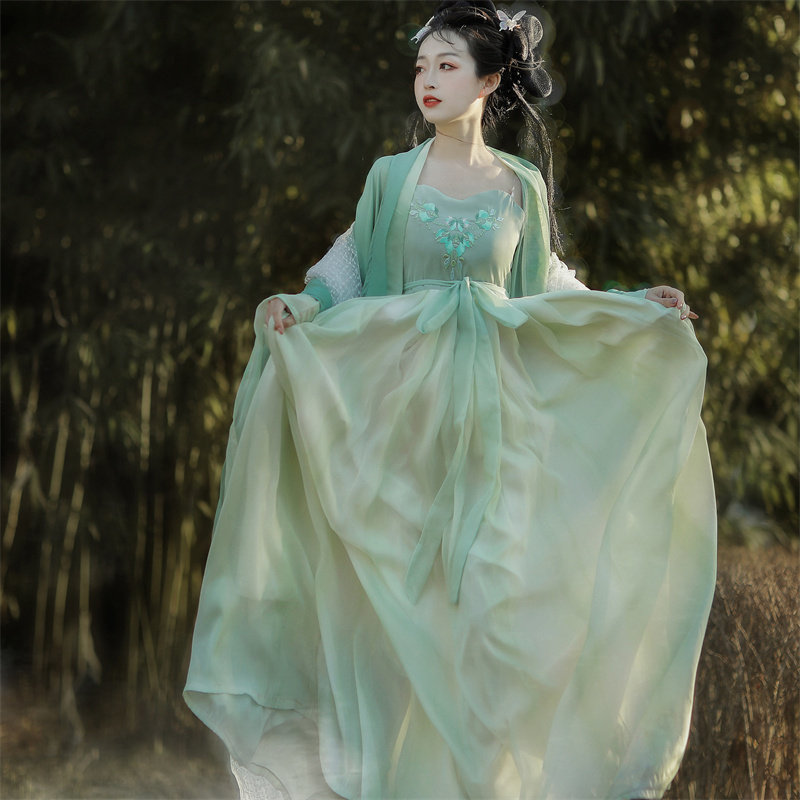 裙大袖衫齐胸襦广袖流仙春唐制诃子 悦依瑞汉服