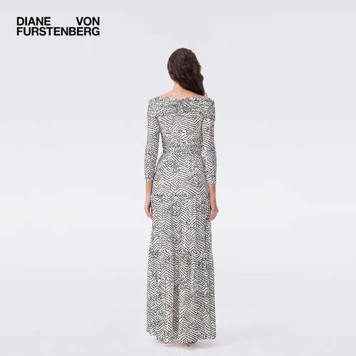 [重工植绒网纱]DVF2026春夏新款礼服象牙白波纹圆点连衣裙GL4T006 - 图1