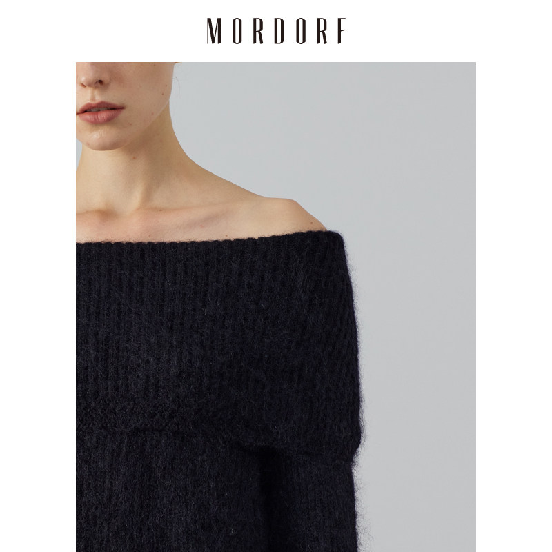 MORDORF骆驼绒黑色露肩毛衣女一字肩针织羊毛衫上衣内搭打底衫,淘宝优惠券,粉丝福利购,淘宝优惠卷