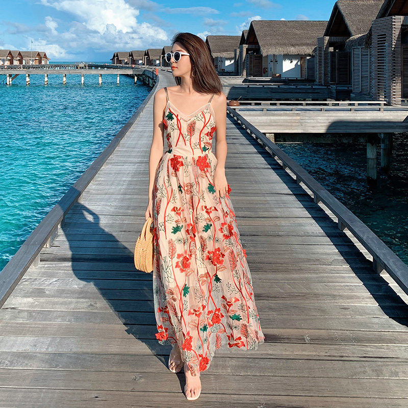 岛歌夫人巴厘岛度假海边露背沙滩裙 岛歌夫人连衣裙