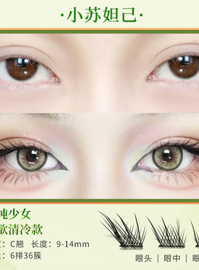 儒琳诗狐系睫毛免胶假睫毛苏妲己分段式自然仿真睫毛女自粘可复用