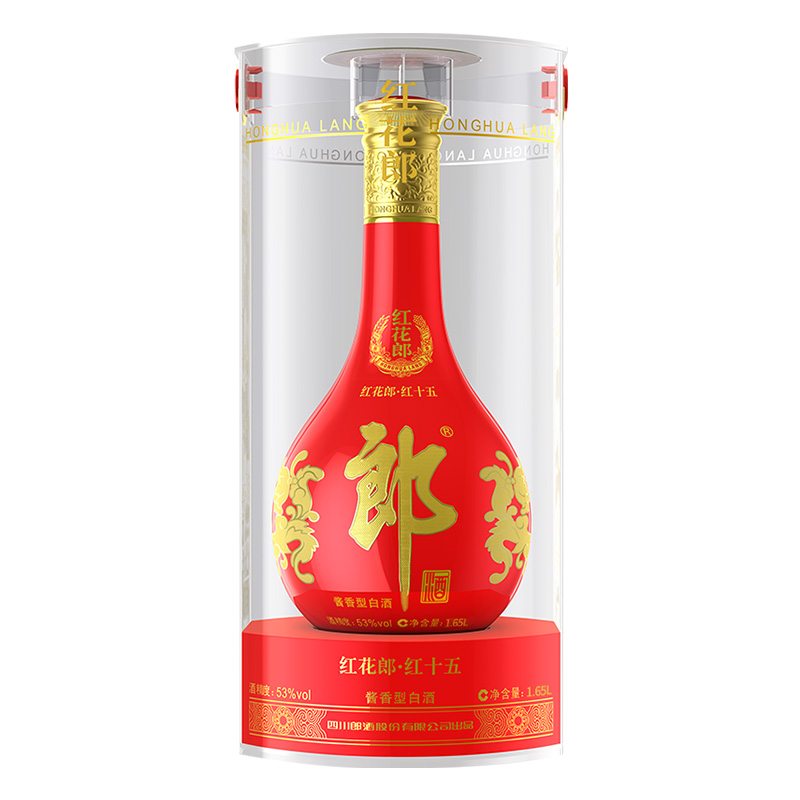 郎酒红花郎十五（15）53度酱香型白酒1.65L大瓶收藏 纯粮食酒官方